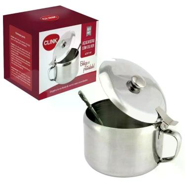 Imagem de Acucareiro c/colher 450ml inox - ShopToAll