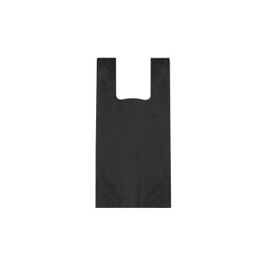 Imagem de Sacola Plástica Reciclada Alça Reforçada Preta 30x40 Com - Higipack