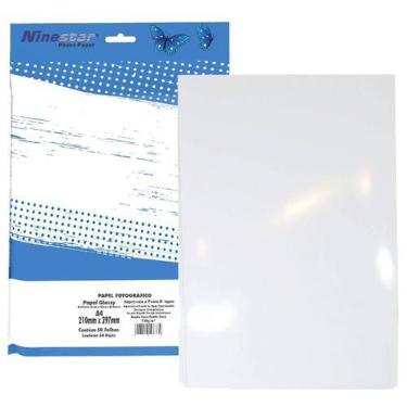 Imagem de Papel Fotográfico Dupla Face Glossy A4 120g Branco Brilhante Ninestar 