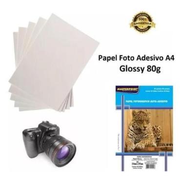Imagem de Papel Fotografico A4 Glossy Adesivo 80g - 20 Folhas Premium Branco - S