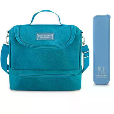 Imagem de Bolsa Térmica Marmita Lancheira Necessaire 2 Divisórias Compartimentos