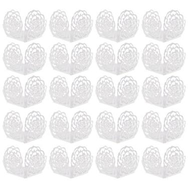 Imagem de NUOBESTY 50 peças de copos de doces de papel de chocolate copos de assar embalagens de trufas forros copos de papel dilatado pequenos copos de cozimento perfeitos para muffins, cupcakes ou mini lanches descartáveis e recicláveis