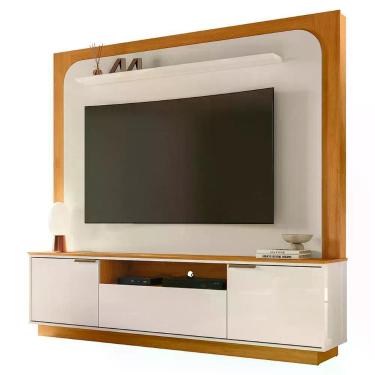 Imagem de Painel Home Theater Nilo Para Tv 75 Pol 2 Portas 200 Cm Cinamomo Off White Madetec Cinamomo Off White