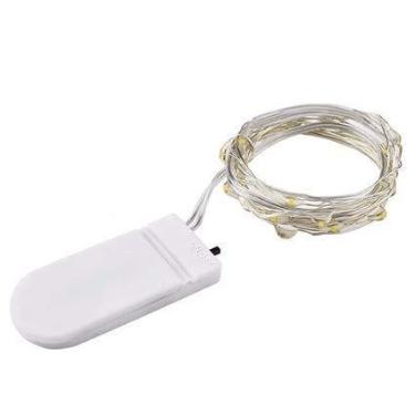 Imagem de Cordão de Luz Led Fio de Fada 2m 20 Leds a Bateria LUZ DE LED NA COR AZUL