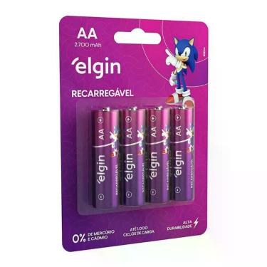 Imagem de Pilha Recarregável Elgin AA 2700mAh com 4 Unidades Alta Capacidade Até 1.000 Ciclos