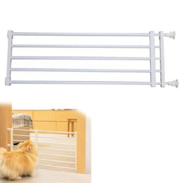 Imagem de Bancada de Porta para Pets Partição Cães Grade Isolamento Portões Internos e Gatos Pequenos Médios Ajustável Retrátil Livremente Fácil Instalação sem Furaduras Adequado Cozinha Residencial Banheiro Es