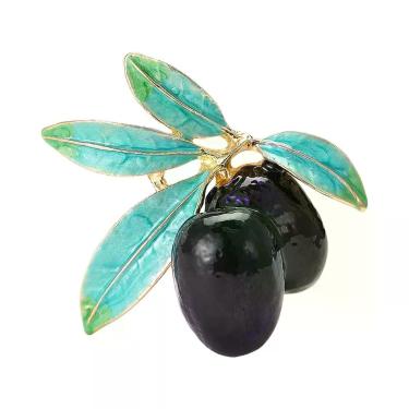 Imagem de Broche de Romã e Melancia com Strass - Presente para Festa, Azul1631