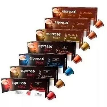 Imagem de Kit 70 Cápsulas para Nespresso Espresso Blend - Cápsulas de Alumínio Compatíveis com Nespresso - 7 Sabores