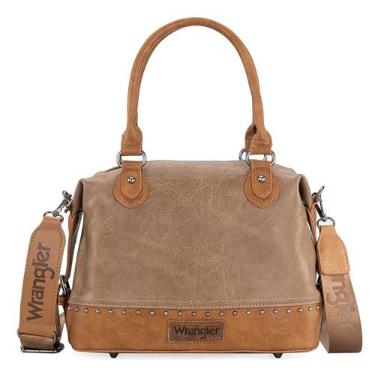 Imagem de Wrangler Bolsa médica de dois tons com alça superior e bolsa de ombro feminina, Cáqui indiano cru, 10.5" x 4.5" x 8"