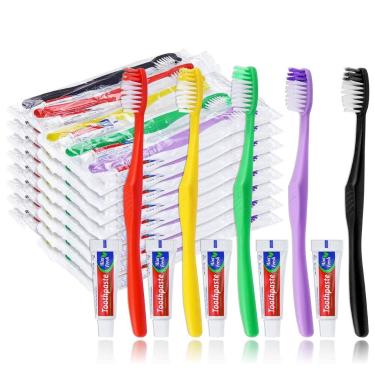 Imagem de Escova de Dentes Descartável HAIFOTRVA Kit de Viagem 100 Unidades Ment