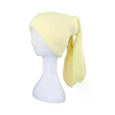 Imagem de Gorro Feminino De Inverno Com Orelhas De Coelho, Macio, Quente E Fofo,