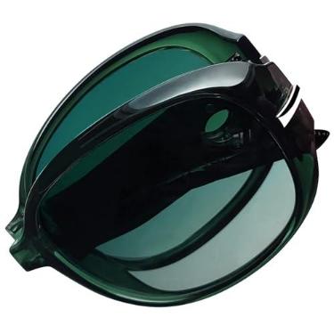 Imagem de Óculos de Sol Femininos Polarizados Dobráveis Joopin Grande Armação Óculos Escuros para Mulheres Retro Vintage Senhoras Tons(Verde Transparente Dobrável)