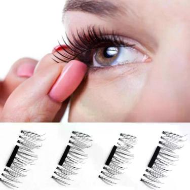 Imagem de Cílios Postiços Natural Eye Lashes Extensão Handmade 4 Pcs / 1 Par Mag