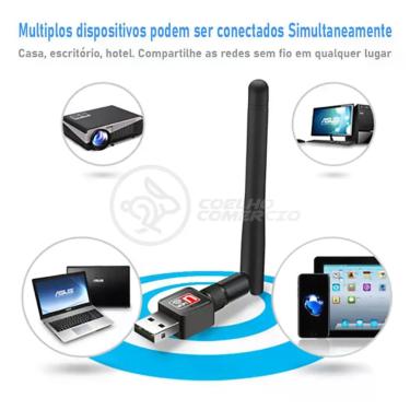 Imagem de Antena Usb 2.0 Receptor De Wifi Wireless Internet Sem Fio 1200Mbps 802.Inn Pc Notebook 43