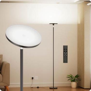 Imagem de Nukanu Luminária De Chão Regulável Com Controle Remoto, Luminárias De Chão Para Sala De Estar, Quarto E Escritório, Brilho Ajustável (10%-100%) E Temperatura De Cor (3000K-6000K), Luminária De Pé,