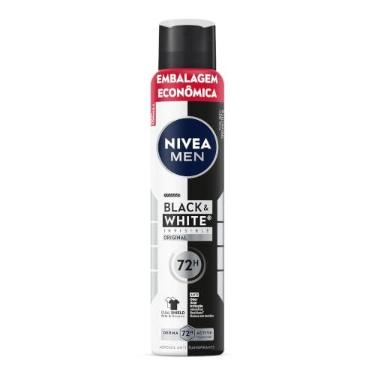 Imagem de NIVEA MEN Desodorante Aerossol Black & White Invisible Original 200ml, Proteção 72h, Contra Suor e Odor, Anti-manchas