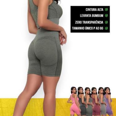 Imagem de SHORT Leg Legging LEVANTA BUMBUM Cintura Alta Fitness Treino Corrida A