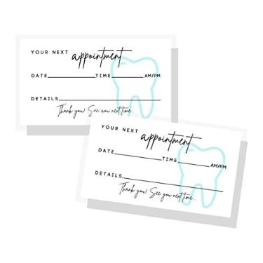 Imagem de Cartões de lembrete de consulta odontológica | Pacote com 50 | Clareamento dentário, consultório odontológico, lembrete do cliente, pacientes, dentista pediátrico, ortodontia, a granel, 5 x 9 cm,