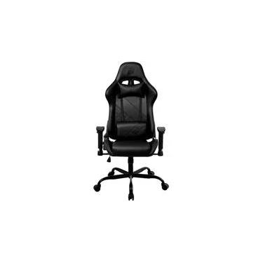 Imagem de Cadeira Gamer 1STPLAYER S02, Até 120kg, Reclinável, com Almofadas, Material PVC, Preta - S02-BK