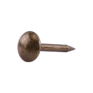 Imagem de Unhas de cabeça grande redondas lisas/margaridas/quadradas/ameixas tachinhas de móveis de pregos antigos cabides de fotos pregos para decoração de sofá pacote de 100 (6×14mm-bronze verde)