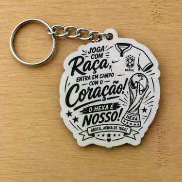 Imagem de Kit Chaveiros Personalizados em MDF Copa do Mundo Brasil Hexa Seleção 