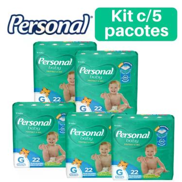 Imagem de Fralda Personal tamanho G kit com 5 pacotes jumbo