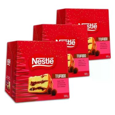 Imagem de Panettone Trufado Chocolate Meio Amargo Kit 3 un Nestlé 450g