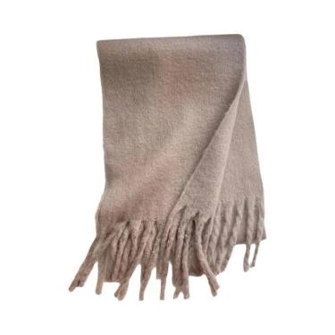 Imagem de Cachecol De Luxo Feminino Em Cashmere, Xale Grosso E Quente Com Franja