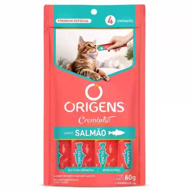 Imagem de Snack Petisco Cremoso Origens Creminho Gatos Sabor Salmão 15g