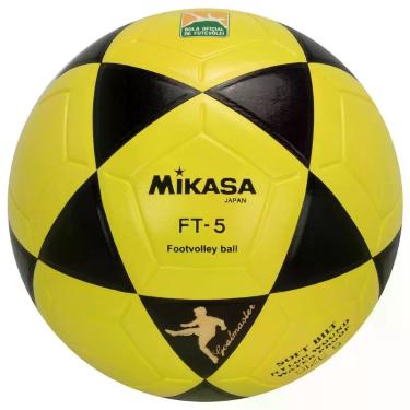 Imagem de Bola de Futevôlei Ft-5 Tamanho 5 Oficial Superleve Resistente à Água Amarelo+preto Mikasa