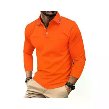 Imagem de Camisa Polo Masculina De Verão Com Manga Longa, Respirável E Confortáv