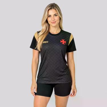 Imagem de Camisa Vasco Ativo Feminina Preta - Braziline, M