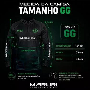 Imagem de Camiseta Pesca Camisa Maruri GG Manga Longa Proteção UV 50+ Secagem Rá