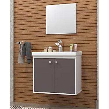 Imagem de RIVERZZA Gabinete com Cuba Suspenso 100% MDF Branco Gianduia Lilies Móveis