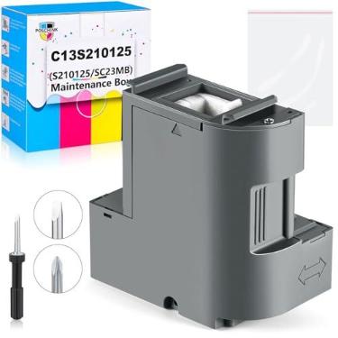 Imagem de Poschink C13S210125 Caixa de manutenção de resíduos de tinta de substituição compatível com impressoras EPSON Surecolor SC-F170 F100 F150 (S210125/SC23MB)