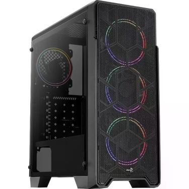 Imagem de Gabinete Gamer Aerocool Ore Saturn Preto Rgb Lateral Acrílico