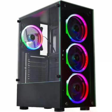 Imagem de Gabinete Gamer Kmex Cg-10w5 Led 3 Fans