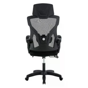 Imagem de Cadeira Gamer Executiva Presidente com Encosto Mesh Apoio para Pés e Almofada Lombar Preta