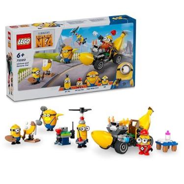 Imagem de LEGO GRU 4: Minions e carro banana de brinquedo de construção com 4 figuras Inc. Dave e Mel, presente para meninos e meninas de 6 anos ou mais fãs de filmes 75580