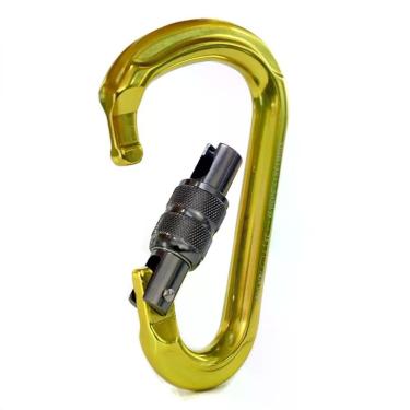 Imagem de Mosquetão Hms 25kn Sideup Trava Rosca Amarelo Neon Nbr