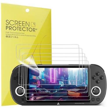 Imagem de Lamshaw Compatível com o protetor de tela Trimui Smart Pro, [pacote com 6] Película transparente TPU de cobertura total compatível com console de jogos portátil Trimui Smart Pro de 5 polegadas (pacote