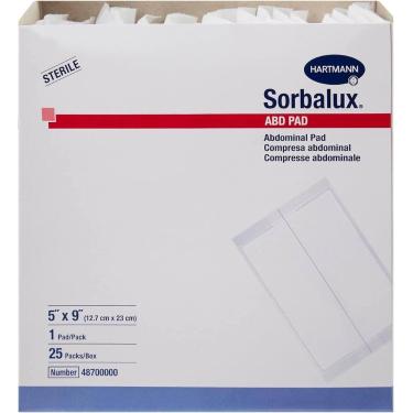 Imagem de Compressa Abdominal Sorbalux 13x23 cm Pacote com 25 Unidades Branco