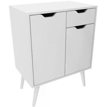 Imagem de Gabinete Para Banheiro 60 Cm 2 Portas 1 Gaveta Meire Branco