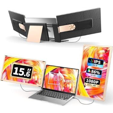 Imagem de Laptomo Extensor De Tela Para Laptop S6, Monitor Portátil, 15,6'' Duplo Plug And Play, Fhd 1080P Ips Multitriplo, Laptops 13'' A 17'' Compatíveis Com Mac/Wins/Android/Dex