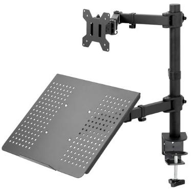 Imagem de Suporte Mesa Duplo para Monitor e Notebook Articulado 10" a 32" Regulável Vesa