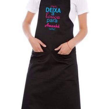 Imagem de Avental Preto Deixa a Louça para Amanhã - Original Uniformes
