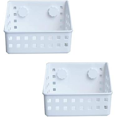 Imagem de Tfwadmx Alimentador de feno de coelho Suporte de gerente de rack de feno menos desperdiçado para tigela de comida de plástico uso para grama e alimentos, ideal para coelho, porquinho-da-índia hilla, 2 peças
