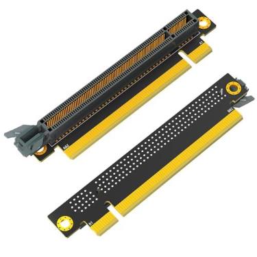 Imagem de Placa de vídeo PCI-E 16X Riser Reverso, PCI-e 16X 3.0 90° Reverso Macho para Fêmea Cartão Riser para Adaptador de Placa Gráfica 1U/2U PC (Direção de Instalação para CPU) (1U)