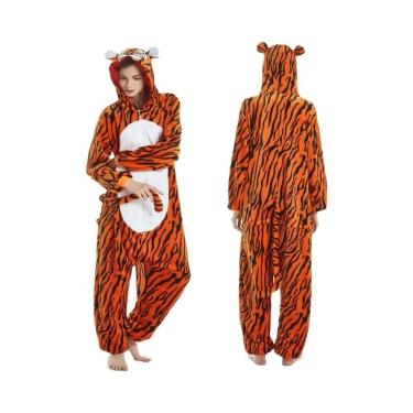 Imagem de Macacão Kigurumi Com Capuz Para Adultos plus Size, Pijamas Com Zíper D