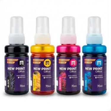 Imagem de 4x Refil Tinta New Print Compatível Epson 664 L355 L375 L395 L120 L210 L220 L365 L380 T664